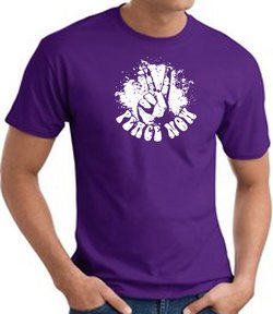 Peace Now Retro Vintage Classic Style T-shirt - Purple
