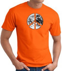 Peace Shirt Peace Earth Satellite Image Tee Orange