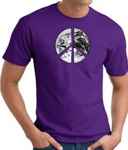Peace Shirt Peace Earth Satellite Image Tee Purple