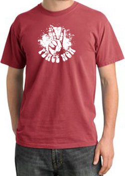 Peace Shirt Peace Now Retro Pigment Dyed Tee Dashing Red