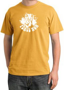 Peace Shirt Peace Now Retro Pigment Dyed Tee Mustard