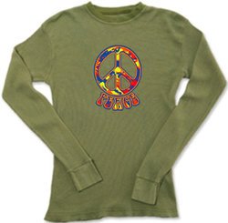 Peace Sign FUNKY 70s Lightwieght Thermal Retro Tee