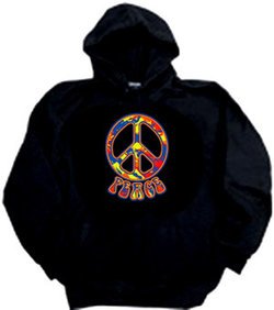 Peace Sign Funky 70s Love Symbol Retro Hoody