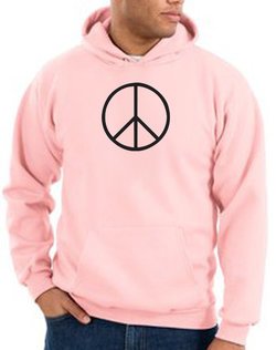 Peace Sign Hoodie Basic Peace Black Print Hoodie - Pink