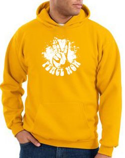 Peace Sign Hoodie Come Together Hoody Gold