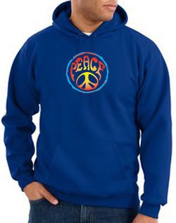 Peace Sign Hoodie Psychedelic Peace Hoody Royal