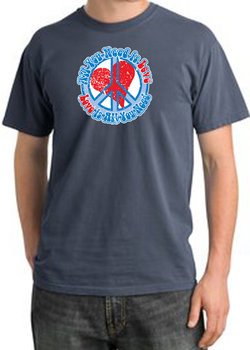 Peace Sign Pigment Dyed T-shirt - All You Need Is Love - Scotland Blue