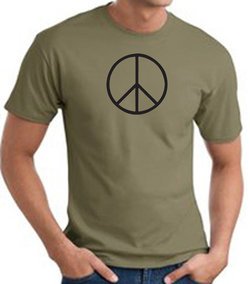 Peace Sign Shirt Basic Peace Black Print Tee Army Green