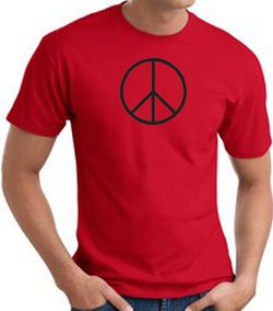 Peace Sign Shirt Basic Peace Black Print Tee Red