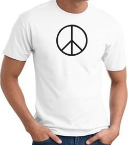 Peace Sign Shirt Basic Peace Black Print Tee White