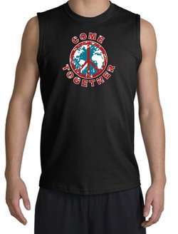 Peace Sign Shirt Come Together Muscle Shirt Black