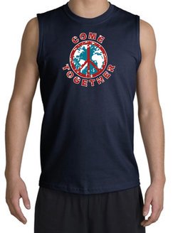 Peace Sign Shirt Come Together Muscle Shirt Navy
