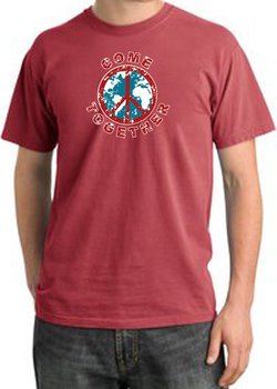 Peace Sign Shirt Come Together Pigment Dyed Tee Dashing Red