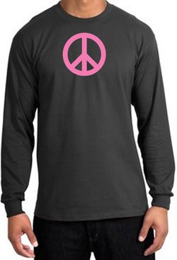 Peace Sign Shirt Pink Peace Long Sleeve Shirt Charcoal
