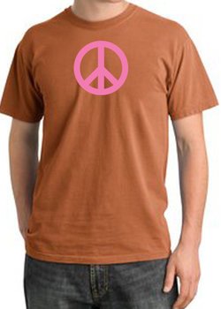 Peace Sign Shirt Pink Peace Pigment Dyed Tee Burnt Orange
