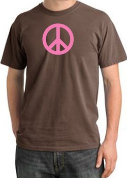 Peace Sign Shirt Pink Peace Pigment Dyed Tee Chestnut