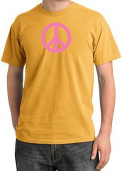 Peace Sign Shirt Pink Peace Pigment Dyed Tee Mustard