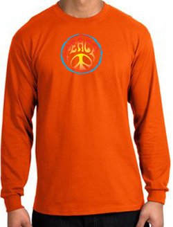 Peace Sign Shirt Psychedelic Peace Long Sleeve Shirt Orange