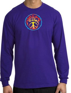 Peace Sign Shirt Psychedelic Peace Long Sleeve Shirt Purple