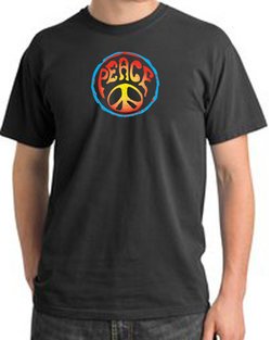 Peace Sign Shirt Psychedelic Peace Pigment Dyed Tee Dark Smoke