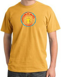 Peace Sign Shirt Psychedelic Peace Pigment Dyed Tee Mustard