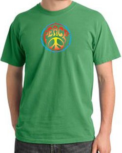 Peace Sign Shirt Psychedelic Peace Pigment Dyed Tee Piper Green