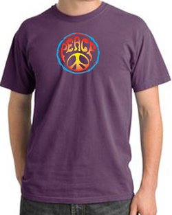Peace Sign Shirt Psychedelic Peace Pigment Dyed Tee Plum