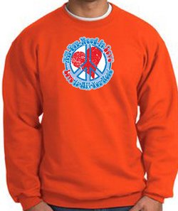 Peace Sign Sweatshirt - All You Need Is Love - Orange