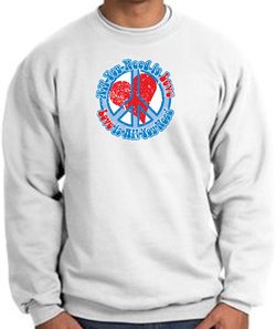 Peace Sign Sweatshirt - All You Need Is Love - White