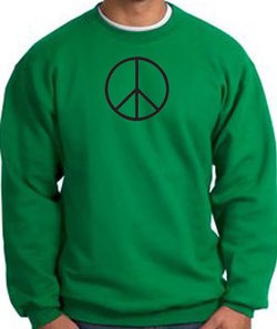 Peace Sign Sweatshirt Basic Peace Black Print Sweatshirt Kelly Green