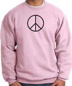 Peace Sign Sweatshirt Basic Peace Black Print Sweatshirt Pink