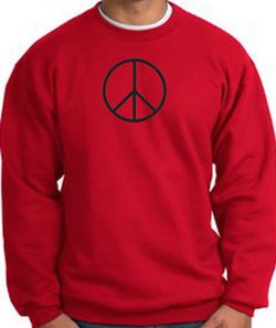 Peace Sign Sweatshirt Basic Peace Black Print Sweatshirt Red