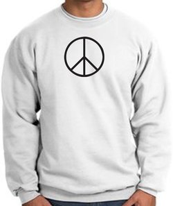 Peace Sign Sweatshirt Basic Peace Black Print Sweatshirt White