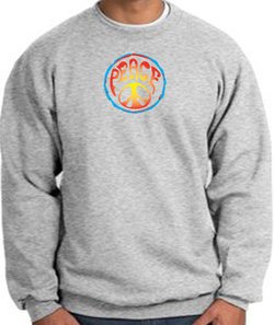 Peace Sign Sweatshirt Psychedelic Peace Sweat Shirt Athletic Heather