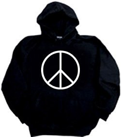 Peace Sign Symbol on Hoody Sweatshirt