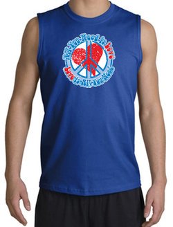 Peace Sign T-shirt All You Need Is Love Muscle Shirt Royal