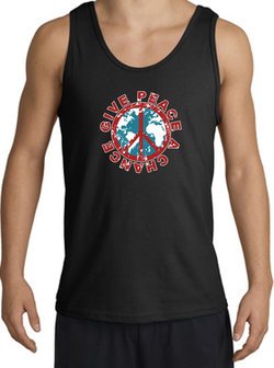 Peace Sign Tank Top - Give Peace A Chance World Tanktops - Black