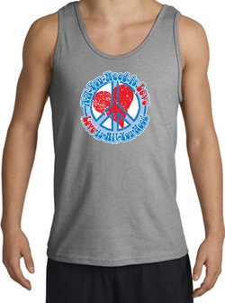 Peace Sign Tanktop - All You Need Is Love Adult - Sport Grey