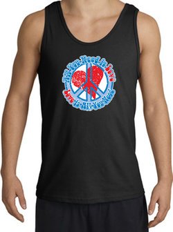 Peace Sign Tanktop - All You Need Is Love Adult Tank Top - Black