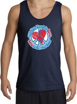 Peace Sign Tanktop - All You Need Is Love Adult Tank Top - Navy