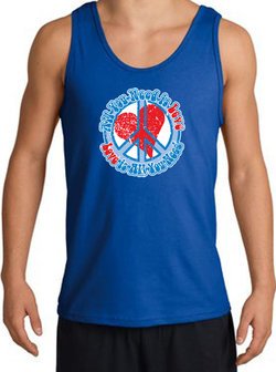 Peace Sign Tanktop - All You Need Is Love Adult Tank Top - Royal