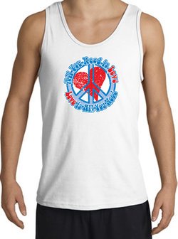 Peace Sign Tanktop - All You Need Is Love Adult Tank Top - White