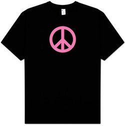 Peace T-shirt - Pink Peace Symbol Tee Shirt