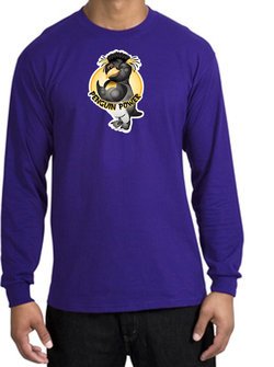 PENGUIN POWER Athletic Gym Workout Adult Long Sleeve T-shirt - Purple