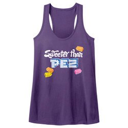 PEZ Candy Juniors Tank Top Sweeter Than Purple Racerback