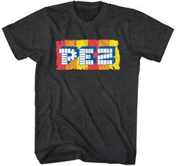 Pez Logo Retro Candy Adult Black T-shirt