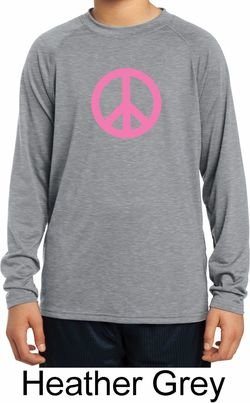 Pink Peace Kids Dry Wicking Long Sleeve Shirt