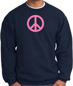 PINK PEACE World Peace Sign Symbol Adult Sweatshirt - Navy
