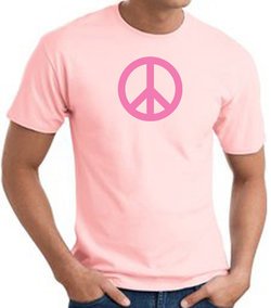 PINK PEACE World Peace Sign Symbol Adult T-shirt - Pink