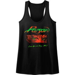 Poison Juniors Tank Top Open Up And Say Ahh Black Racerback